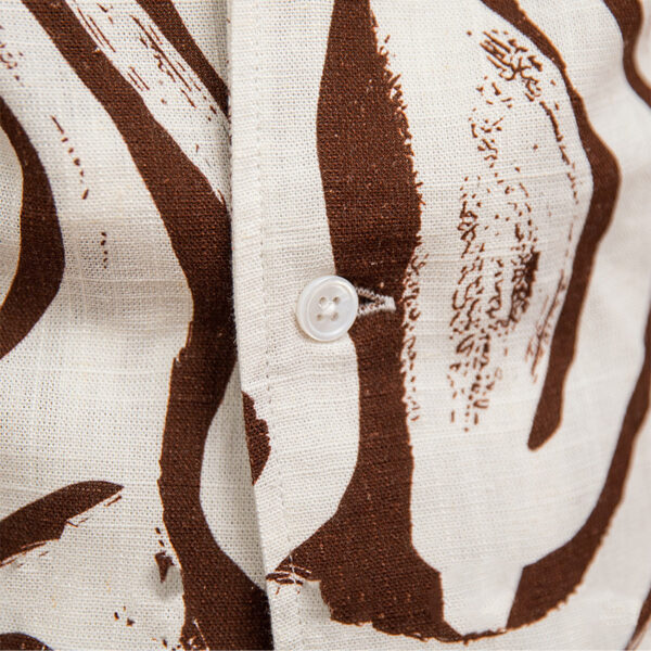 Linen Blended Breathable Draping Bow Tie Shirt - Image 5