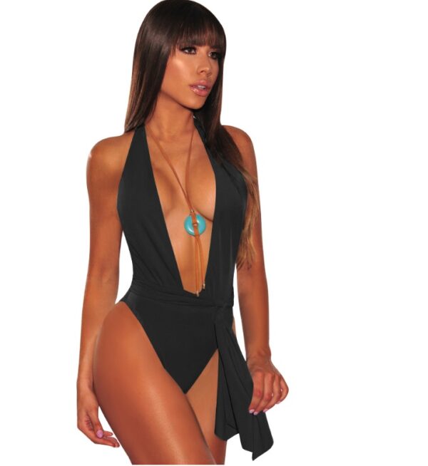 Amazon Ebay2021 new swimwear Europe and the United States summer sexy straps one-piece swimsuit women low-cut bikini - Image 5