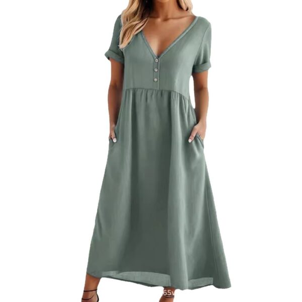 Solid Color Temperament Commute Dress - Image 8