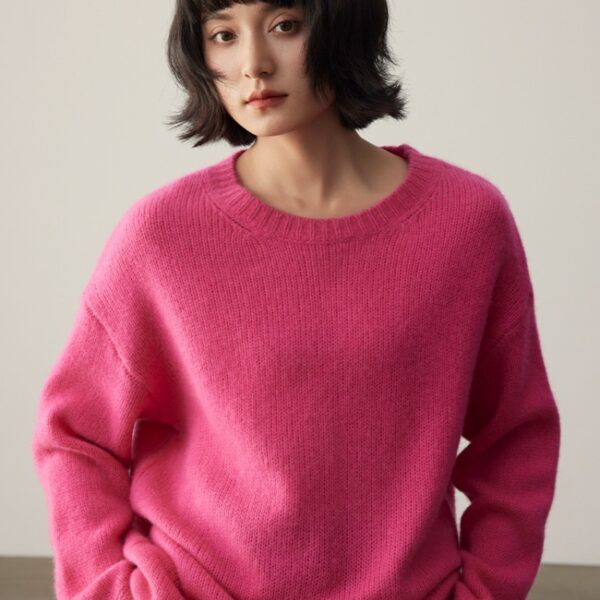 Pure Cashmere Wide Sweater Pullover Women's Thick - Image 5