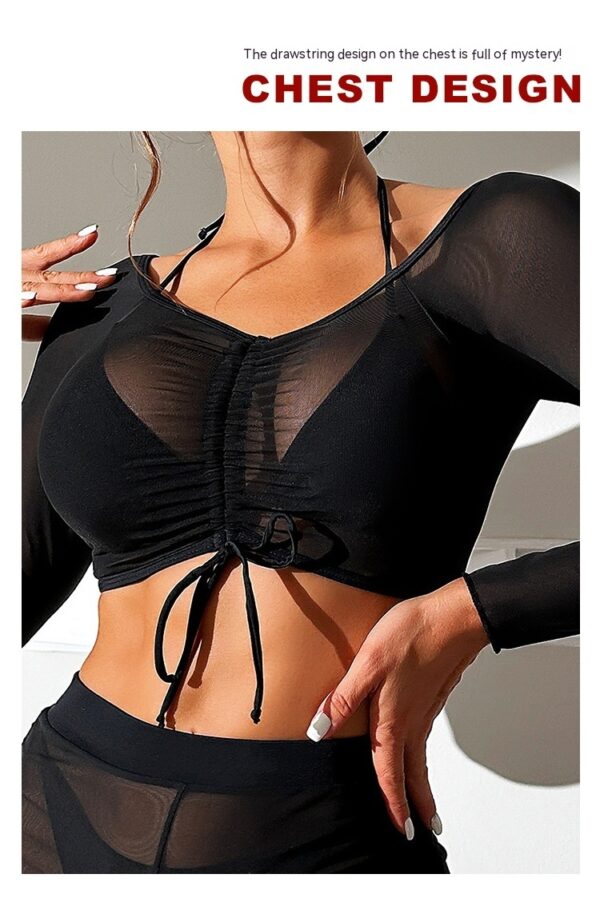 Bikini Four-piece Suit Black Mesh Swimwear Women - Image 7