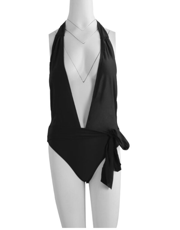 Amazon Ebay2021 new swimwear Europe and the United States summer sexy straps one-piece swimsuit women low-cut bikini - Image 8
