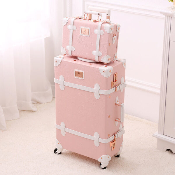 Retro Ladies Luggage Trolley Suitcase - Image 6