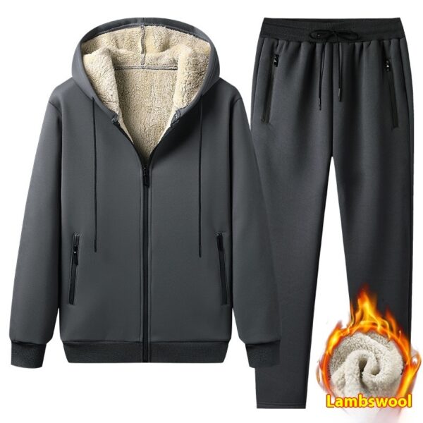 Hooded Casual Fashionable Warm Trousers Suit - Image 4