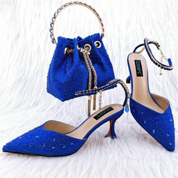 Shoe Bag Set Combination Pointy Back Empty Sandals Same Style Hand-held Diamond - Image 6