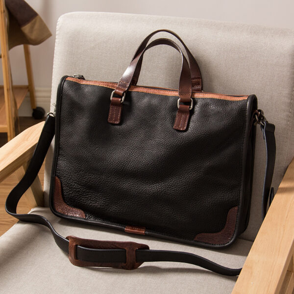 Leather Man's Hand Shoulder Slant Span Bag - Image 3