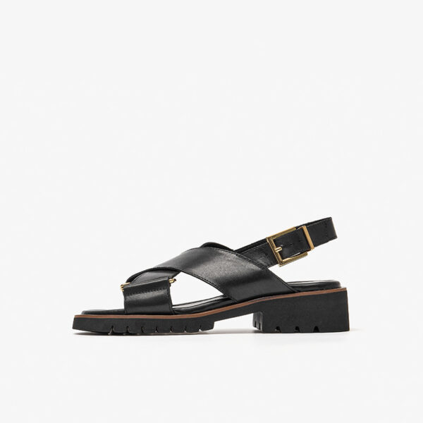 Women's Chunky Heel Retro Cross Strap Sandals - Image 9