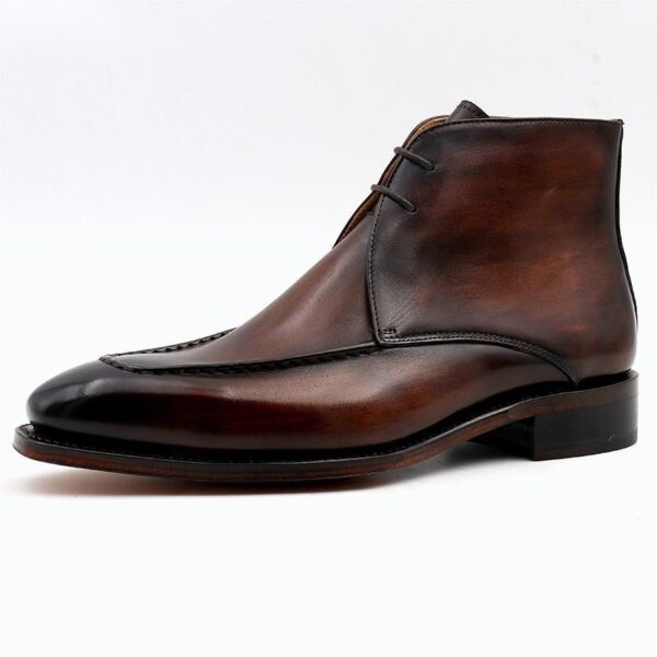 Handmade Men's Leather Boots With Cowhide Soles - Image 5