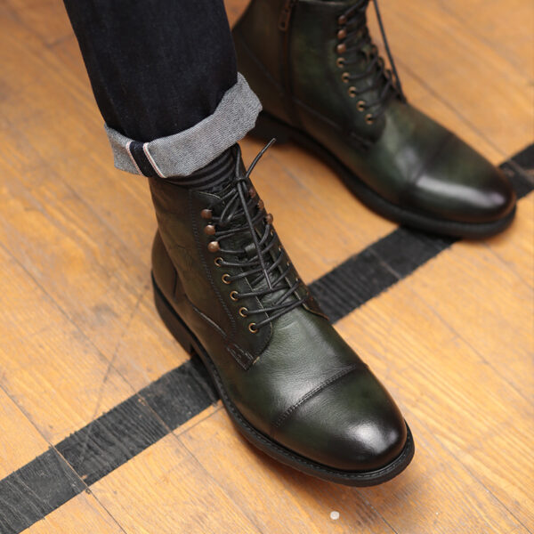 British Style Men's Mid-high Leather Martin Boots - Image 5