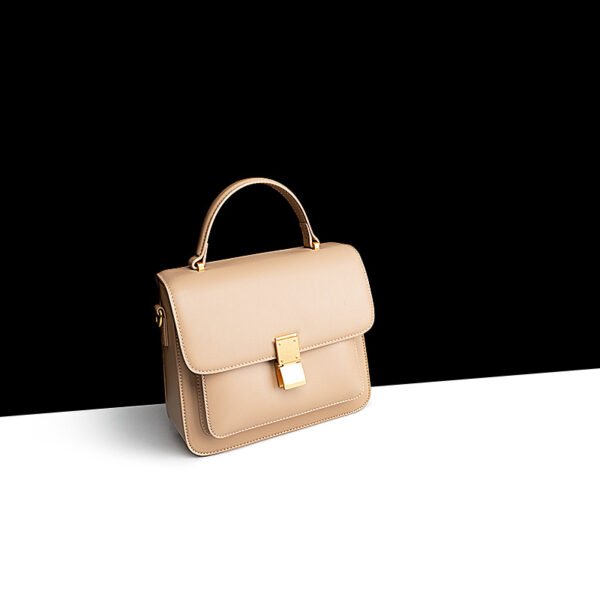 Leather Cow Women's High-end Retro Square Shoulder Bag - Image 3