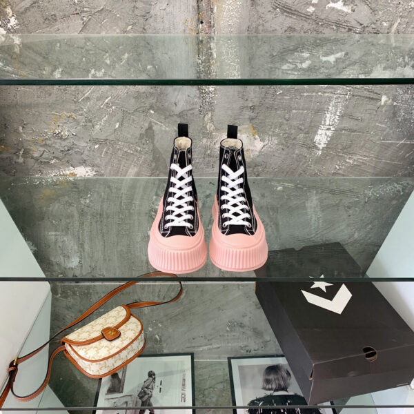 Women's Low-top Strappy Platform Platform Casual High-top Canvas Shoes - Image 5