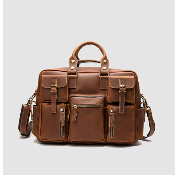 Men's Large Capacity Leather One Shoulder Messenger Bag - Image 4