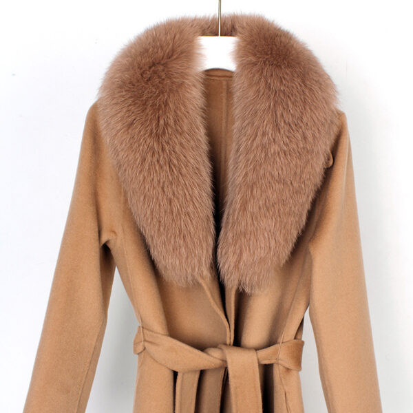 Autumn And Winter New Wool Overcoat Double-faced Woolen Goods Long Belt Slim Fit - Image 10