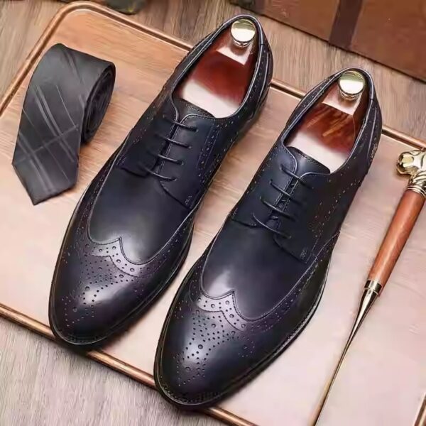 Men's British Pointed Toe Business Formal Wear Wedding Shoes - Image 3