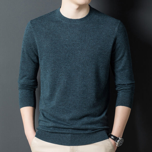 Men's Fashion Casual Pure Cashmere Knitted Bottoming Shirt - Image 2
