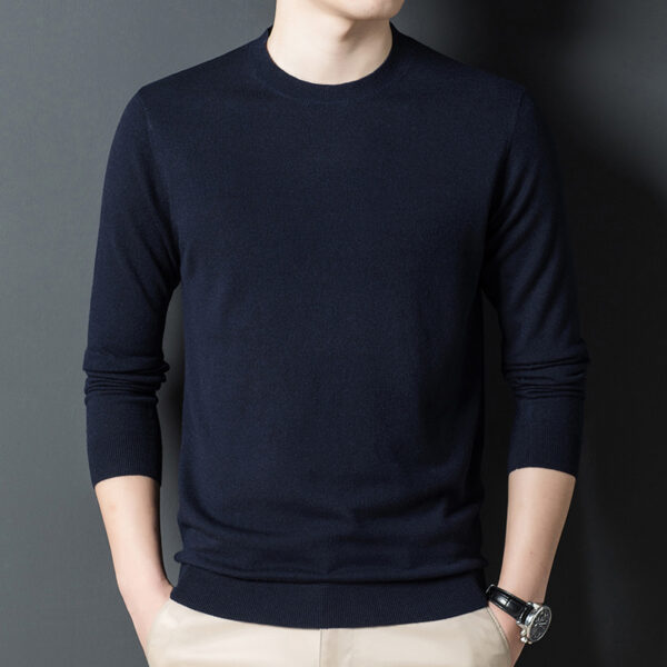 Men's Fashion Casual Pure Cashmere Knitted Bottoming Shirt - Image 5