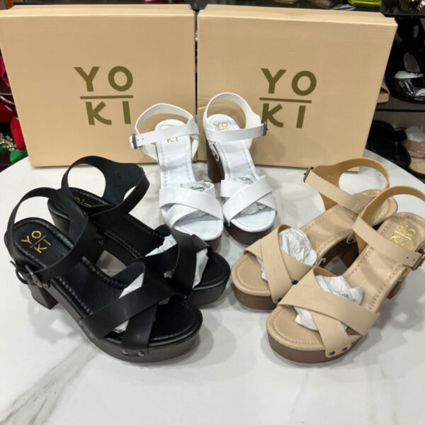 Women's Buckle Chunky Heel Open Toe Sandals - Image 7
