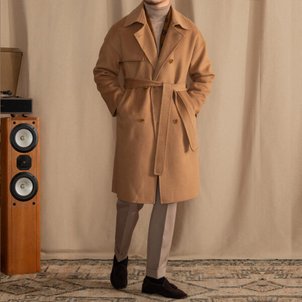 Men's Wool Drop Shoulder Casual Mid-length Coat - Image 6