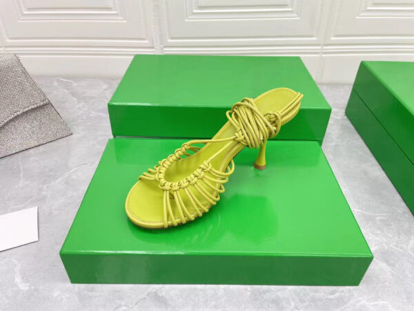 Ladies Stiletto Strap Sheepskin High Heel Sandals - Image 8