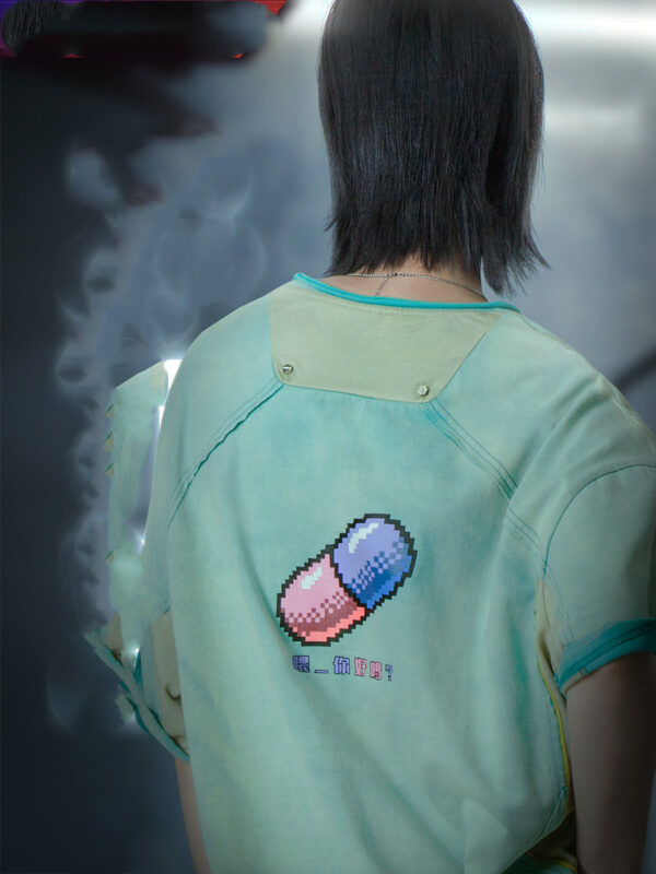 Cyberpunk Functional Street Shoulder Drop Short Sleeve - Image 3
