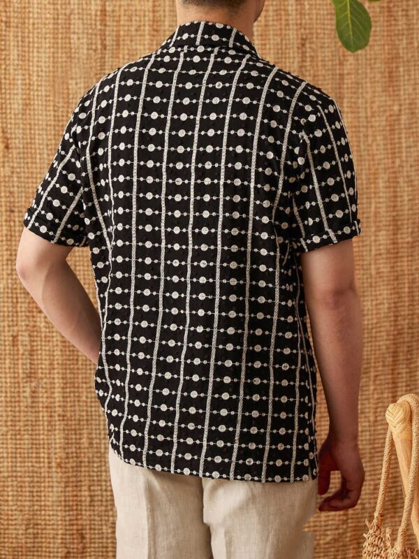 Pure Cotton Embroidery Cuban Collar Short Sleeve Printed Shirt Breathable Casual Shirt - Image 2