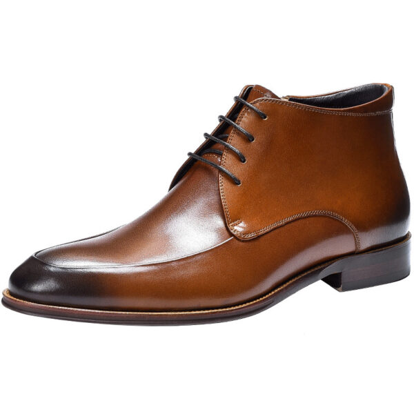 Genuine Leather Head Leather Business Formal High Top Leather Shoes And Boots - Image 5