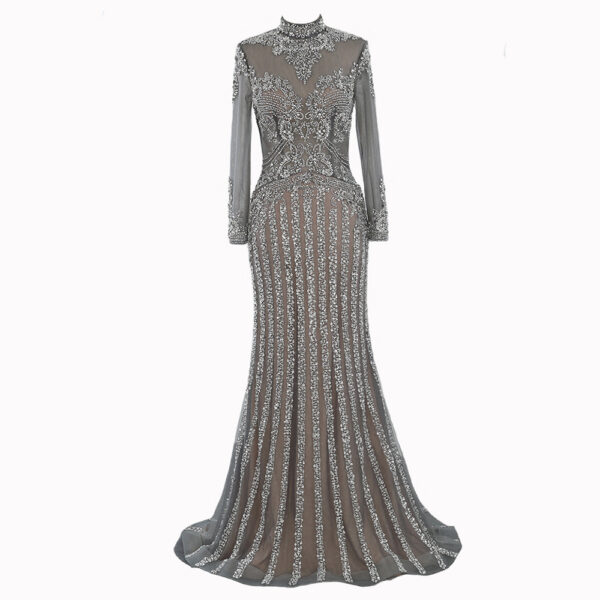 Long sleeve fishtail slim dress - Image 3