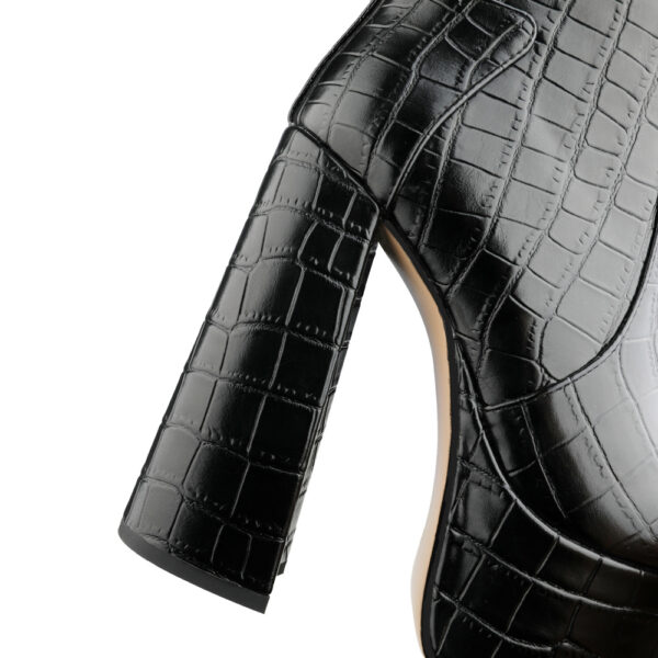 Stone Pattern High-Heeled Metal Texture Fashion Boots - Image 2