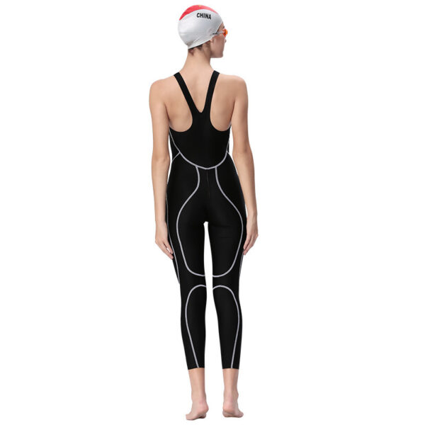 One-piece Silk Quick-drying Fabric Professional Training Competition Long Swimsuit - Image 7