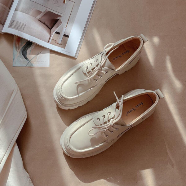 Summer Women's British Style Soft Leather Platform Flats - Image 6