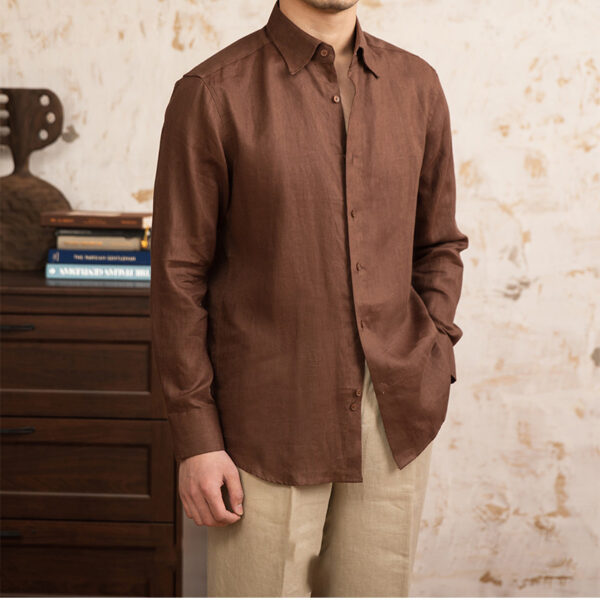 Linen Thin Long Sleeve Shirt - Image 6