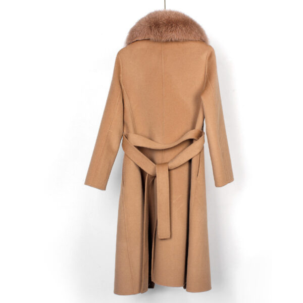 Autumn And Winter New Wool Overcoat Double-faced Woolen Goods Long Belt Slim Fit - Image 4