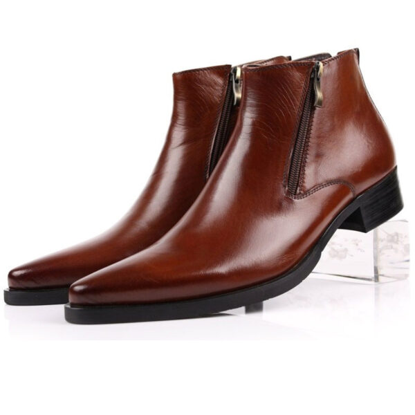New Men's Formal Leather Shoes Work Boots - Image 5