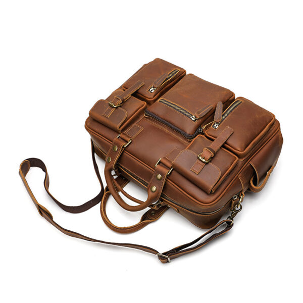 Men's Large Capacity Leather One Shoulder Messenger Bag - Image 5