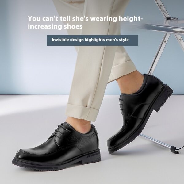 Height Increasing Insole 8cm Business Formal Wear Derby Shoes Genuine Leather Men's Shoes - Image 6