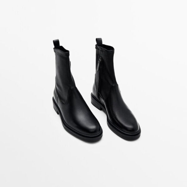 Sheepskin Ankle Boots Platform Block Heel Casual - Image 3