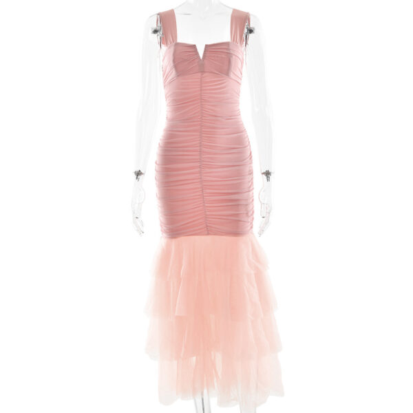 Sexy Patchwork Suspender Dress - Image 3