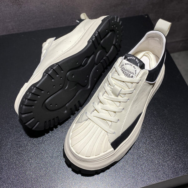 Men's Sports Style Heightening Thick Bottom Toe Leather Shoes - Image 6