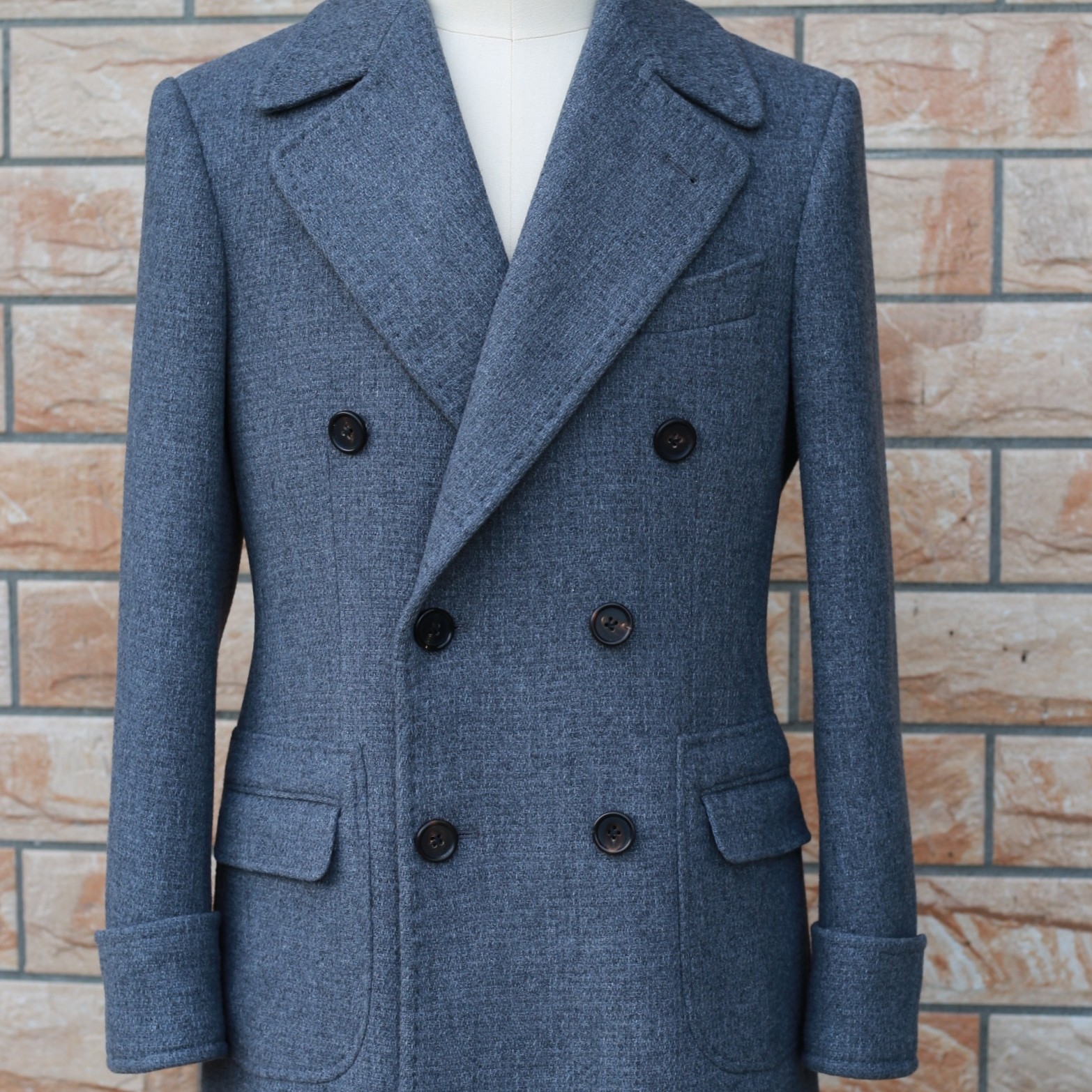 Men’s Wool Double Breasted Polo Coat