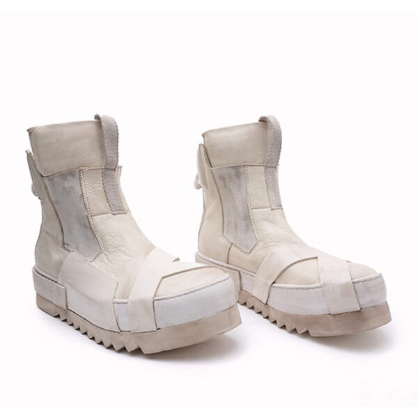 Design Leather Handmade Retro Thick Soled Heightening Casual Shoes - Image 4