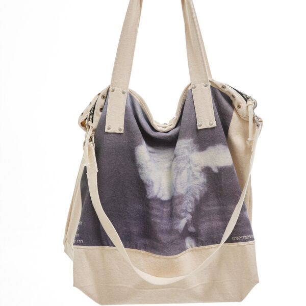 Zip Air-Eyed Printed Tote Canvas Bag - Image 4