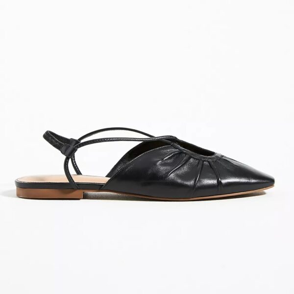 Women's Vintage Square Head Pleated Cross Strap Sandals - Image 4