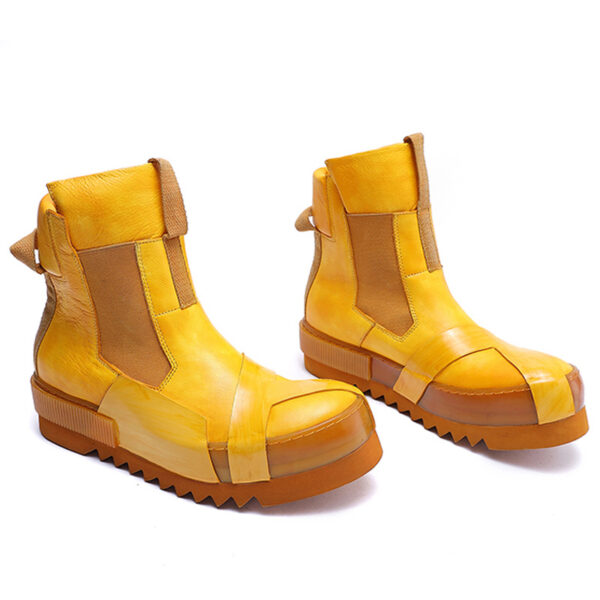 Design Leather Handmade Retro Thick Soled Heightening Casual Shoes - Image 3