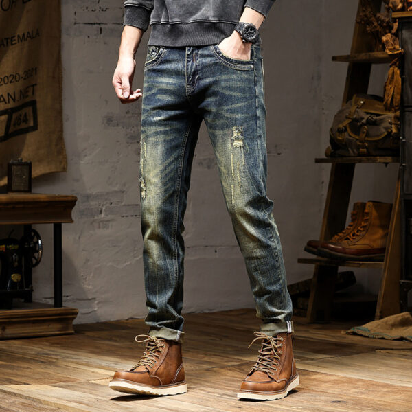 High-end Jeans Men's Stretch Nostalgic Retro - Image 4