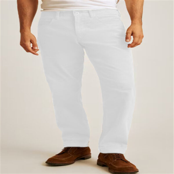 Corduroy Solid Color Loose Casual Straight Trousers - Image 4
