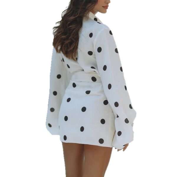 Spring And Summer Long Sleeves Printed Polka Dot Set Skirt Two-piece Set - Image 2