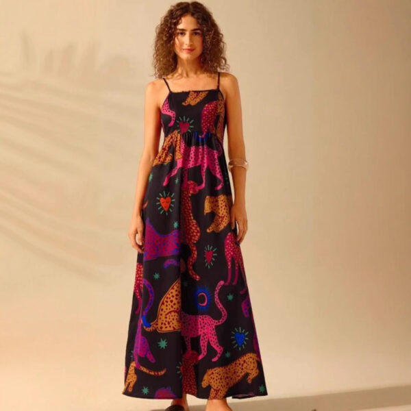 Printing Slip Dress Vacation Style Women's Clothing - Image 7