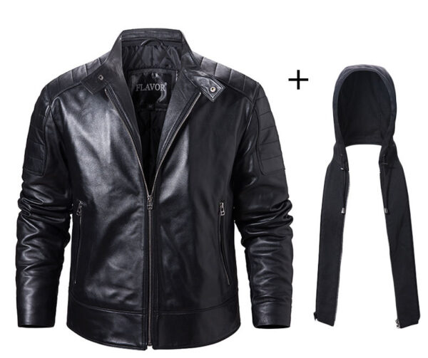 Leather Coat Trend Plus Cotton Hooded - Image 10