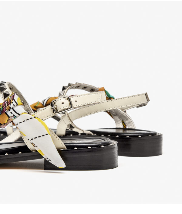 Women's Studded Leather French Niche Flat Sandals - Image 7