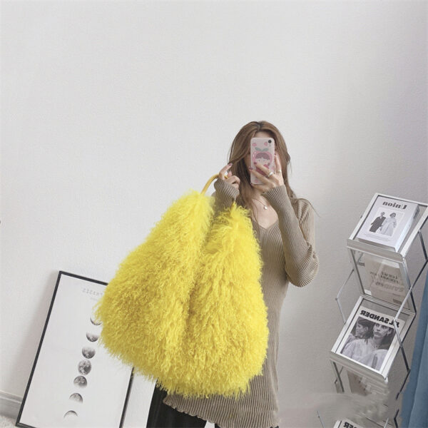 Women's New Beach Wool Fur Plush Bag - Image 4